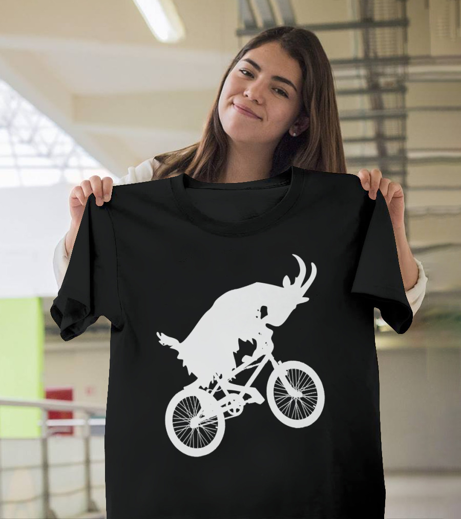 Mountain Bike Goat Silhouette Riding Bicycle T-Shirt