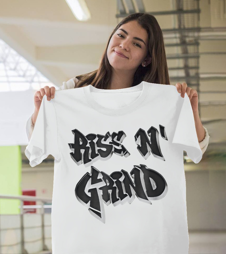 Rise N' Grind Graffiti Muscle Gym Motivation T-Shirt