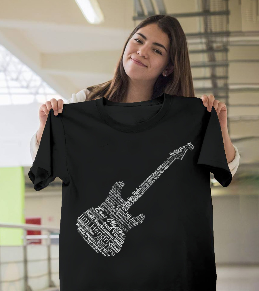 Guitar Legends Jimi Hendrix Eric Clapton Angus Young Eddie Van Halen Buddy Guy T-Shirt