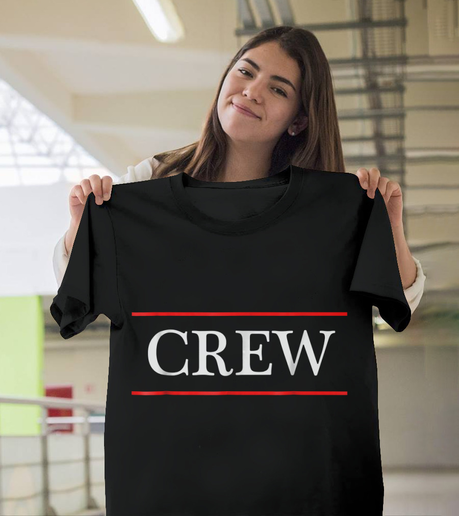 CREW Bold Red Lines Typography T-Shirt