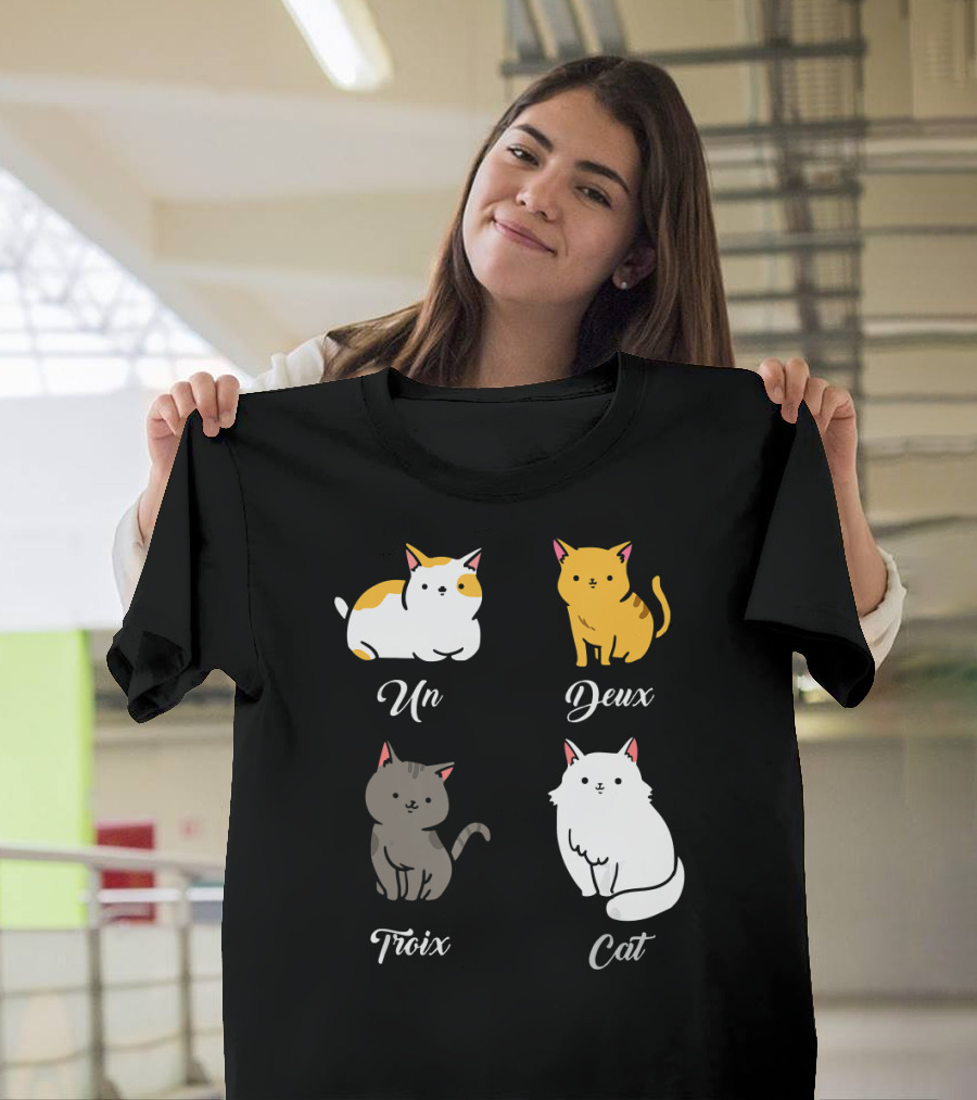 Un Deux Trois Cat Cat Pun Cute Cats T-Shirt