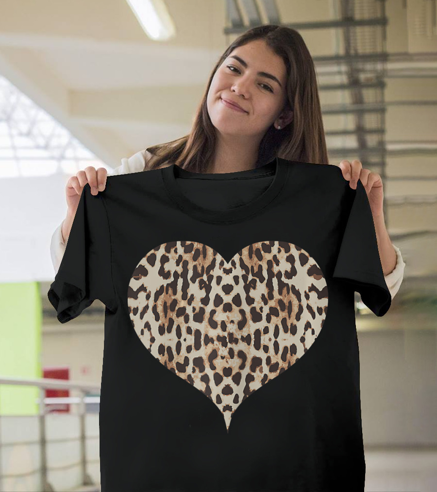 Leopard Heart Cheetah Print T-Shirt