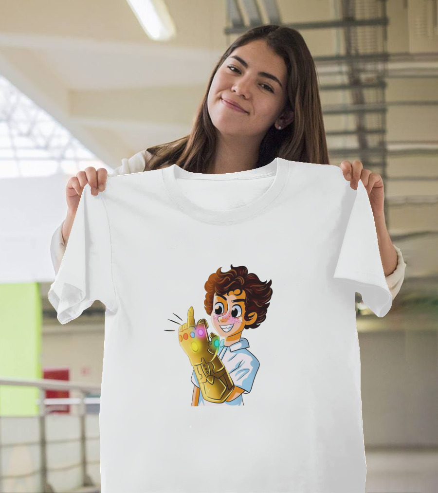 Jack Dylan Grazer Cartoon Character Wearing Infinity Gauntlet T-Shirt