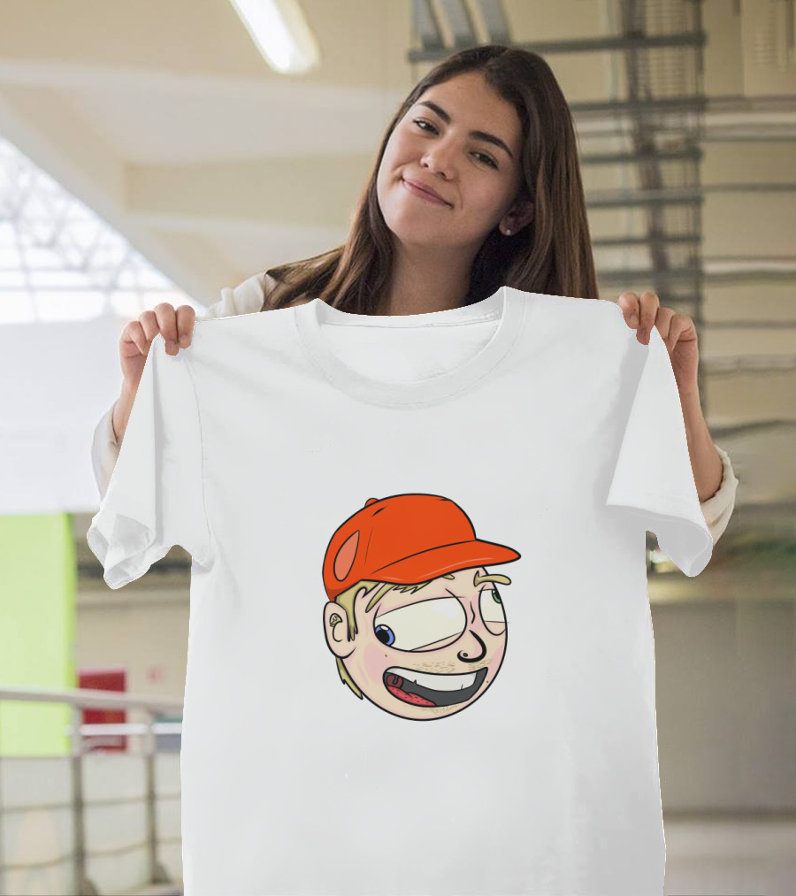 Gus Johnson Cartoon Style Red Cap Face T-Shirt