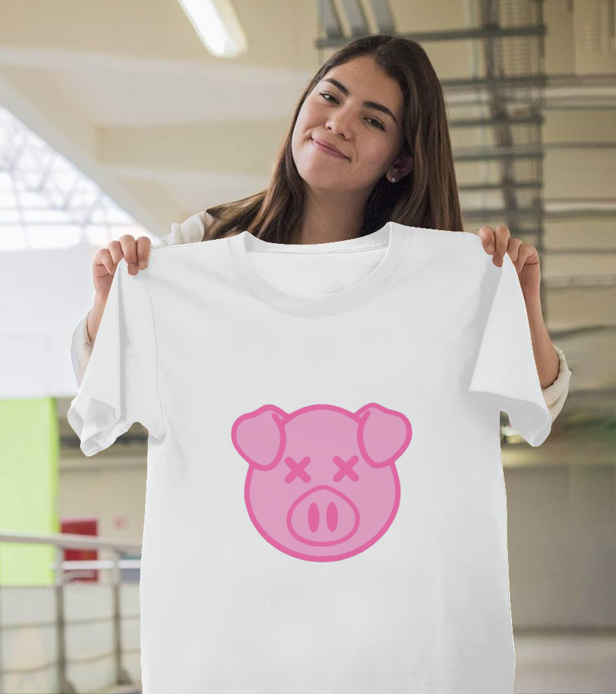 Shane Dawson Pink Pig Icon with Crossed Eyes T-Shirt