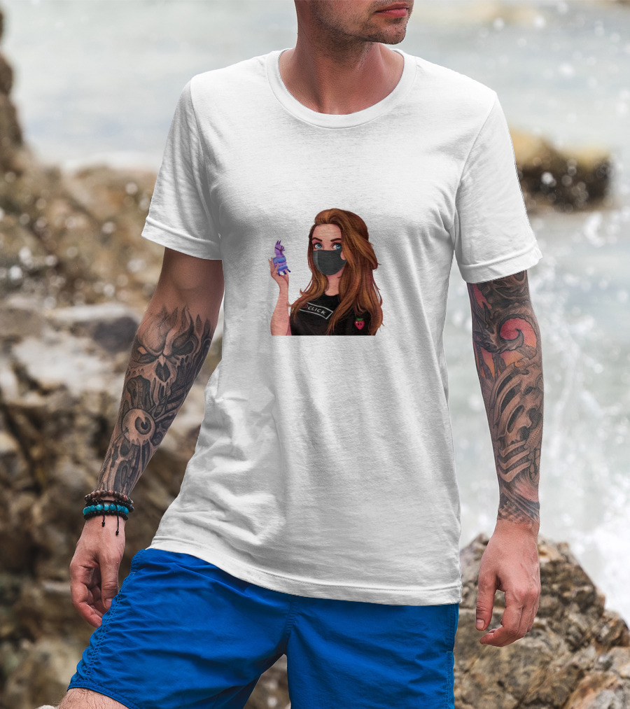 Loserfruit Click Llama Gaming Character With Mask T-Shirt