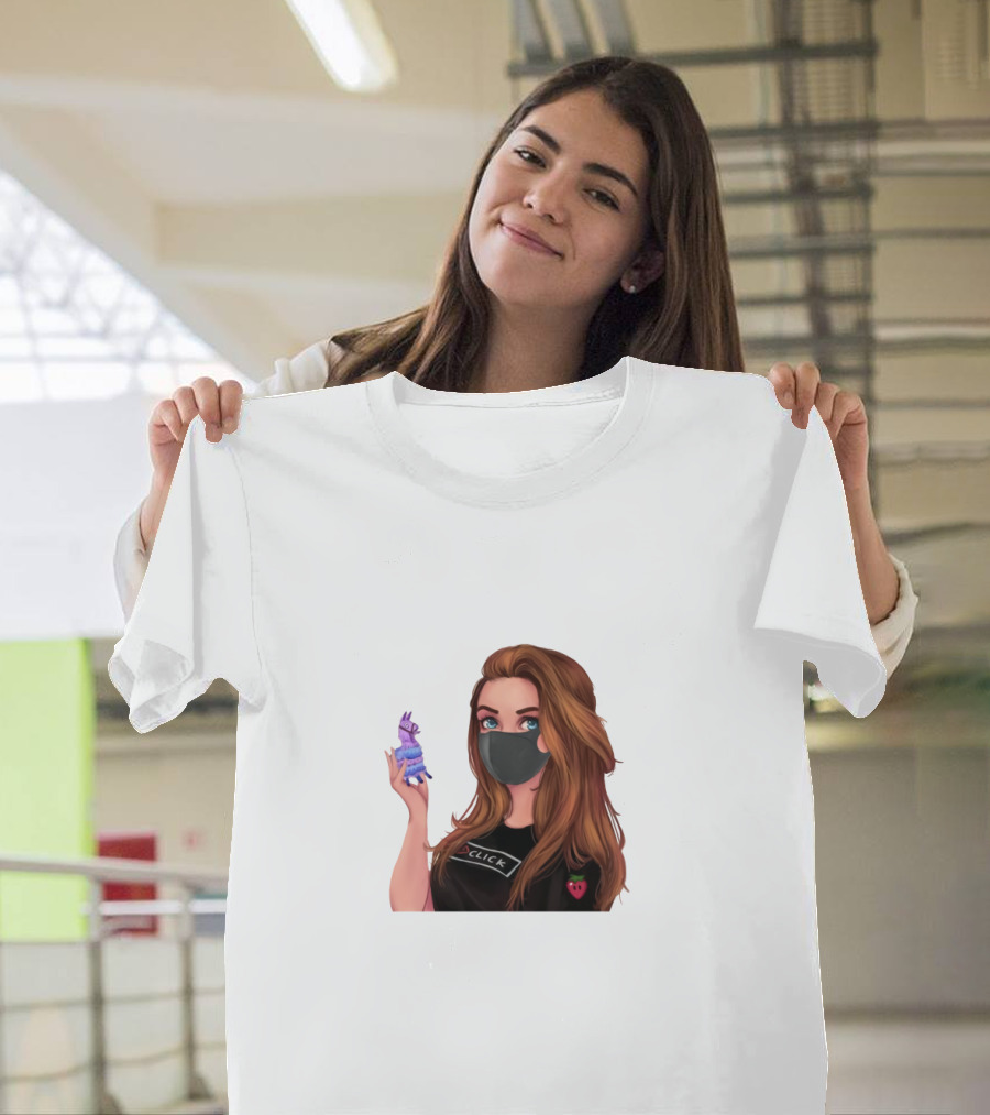 Loserfruit Click Llama Gaming Character With Mask T-Shirt