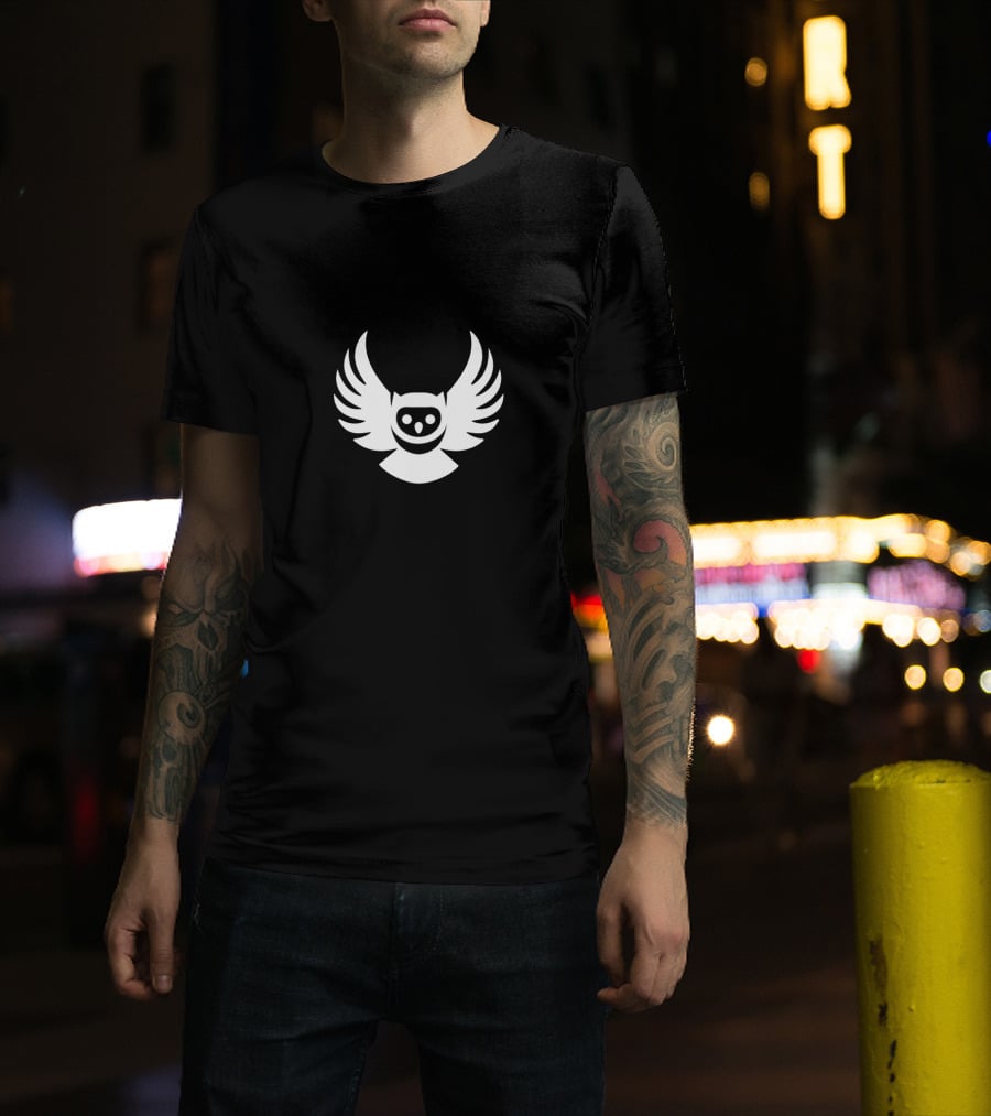 Smii7y Owl Logo With Wings T-Shirt