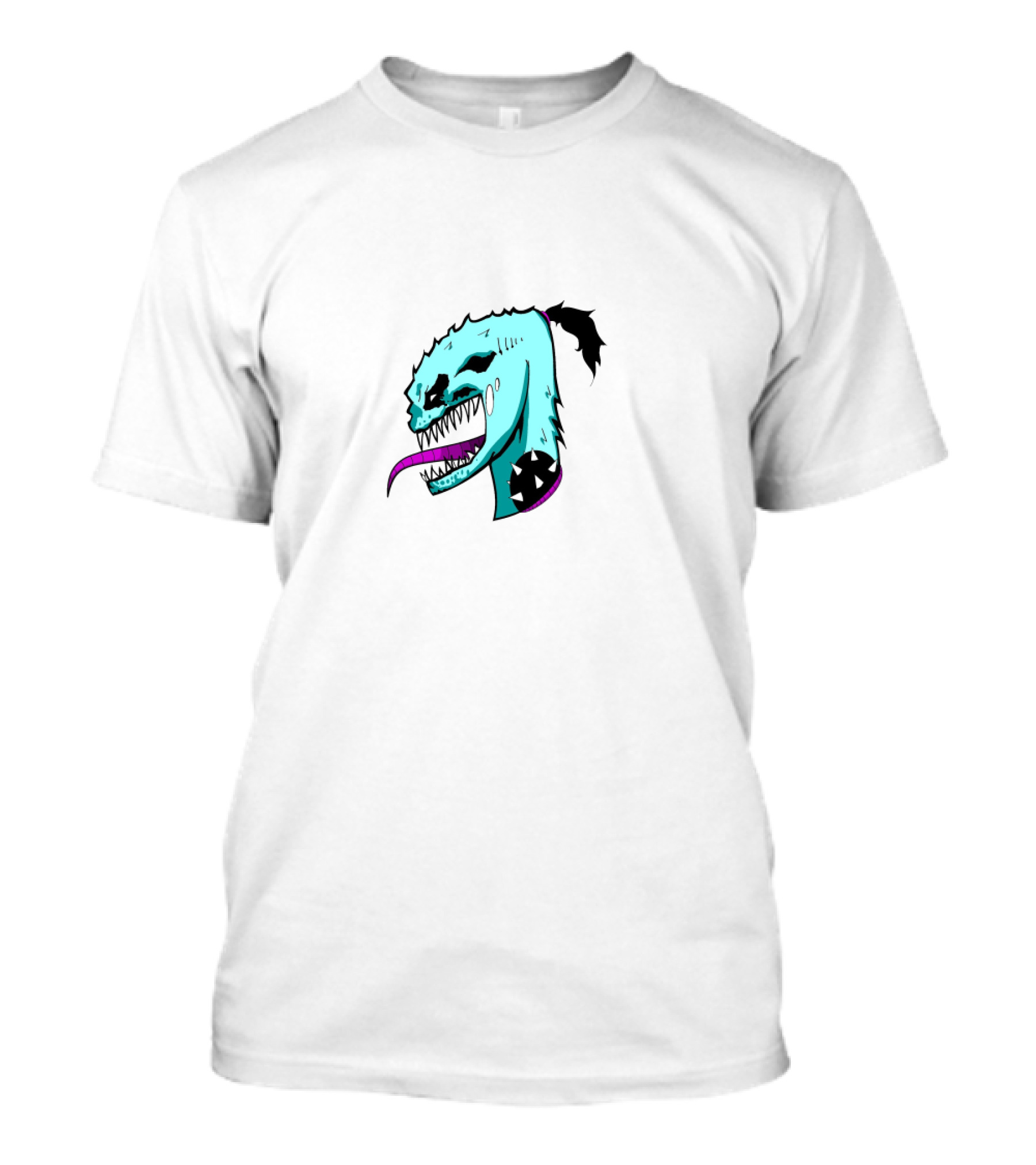 ZHC Merch Monster Creature Illustration Blue And Purple Tongue T-Shirt