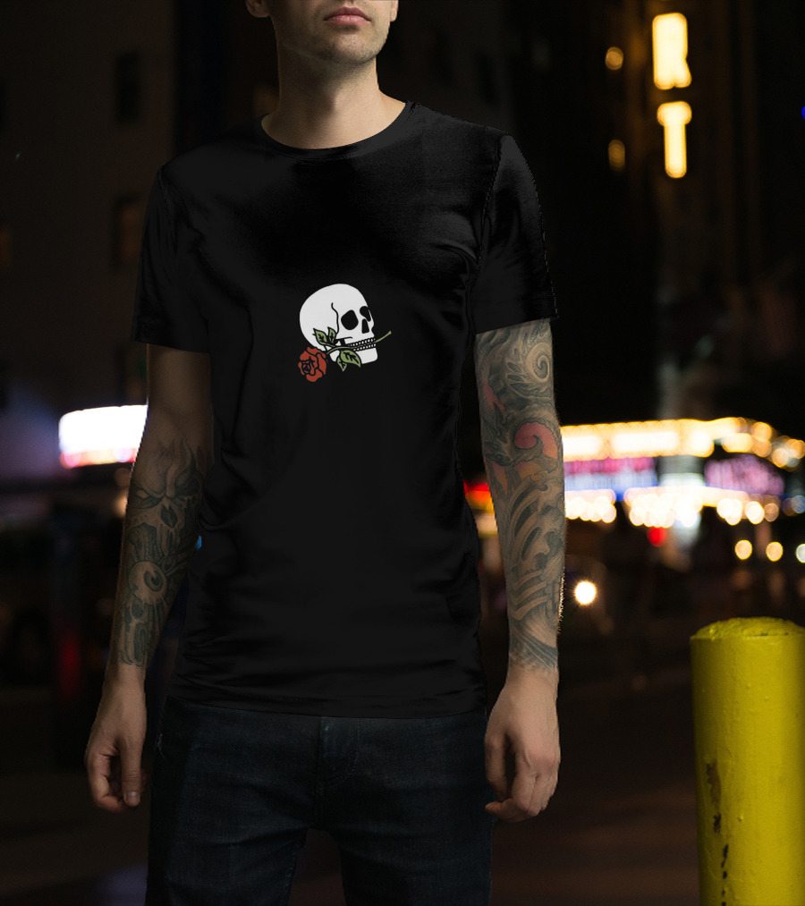 Lil Skies Skull With Red Rose T-Shirt