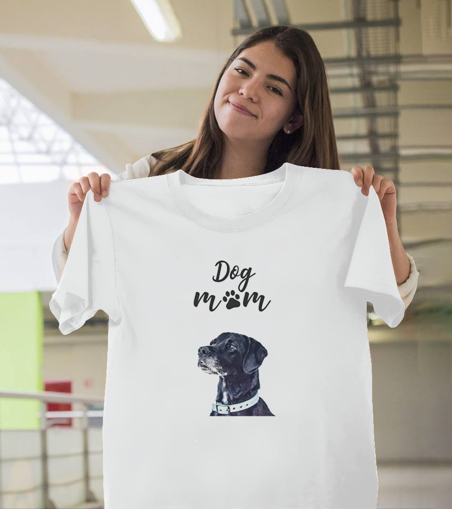 Dog Mom Black Lab Paw Prints T-Shirt