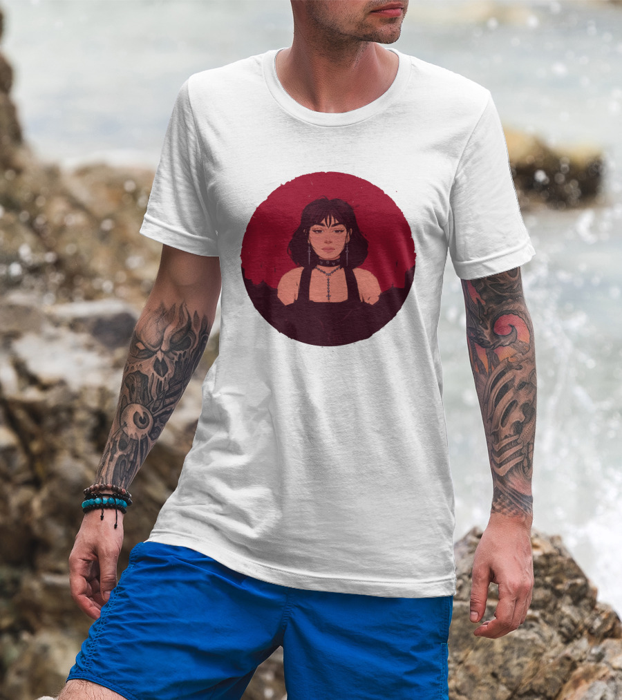 XCX Gothic Style Portrait With Cross Accessories T-Shirt