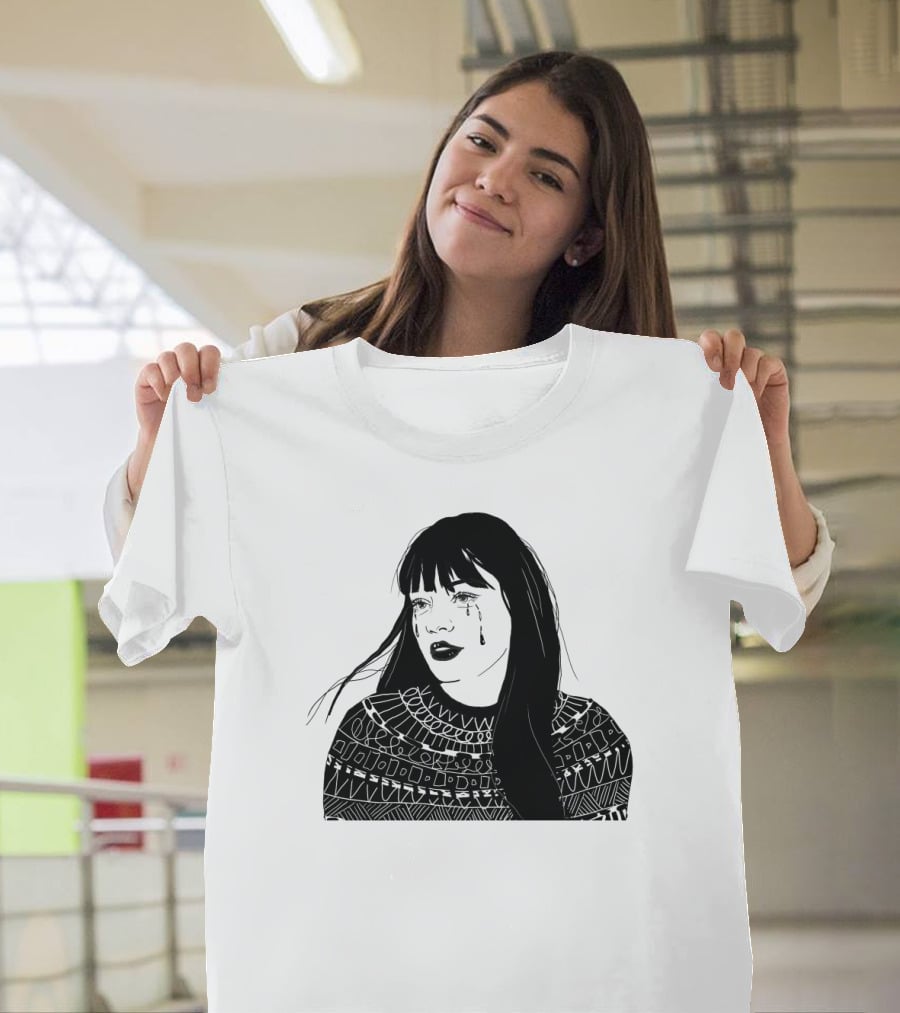 Druck Crying Woman T-Shirt