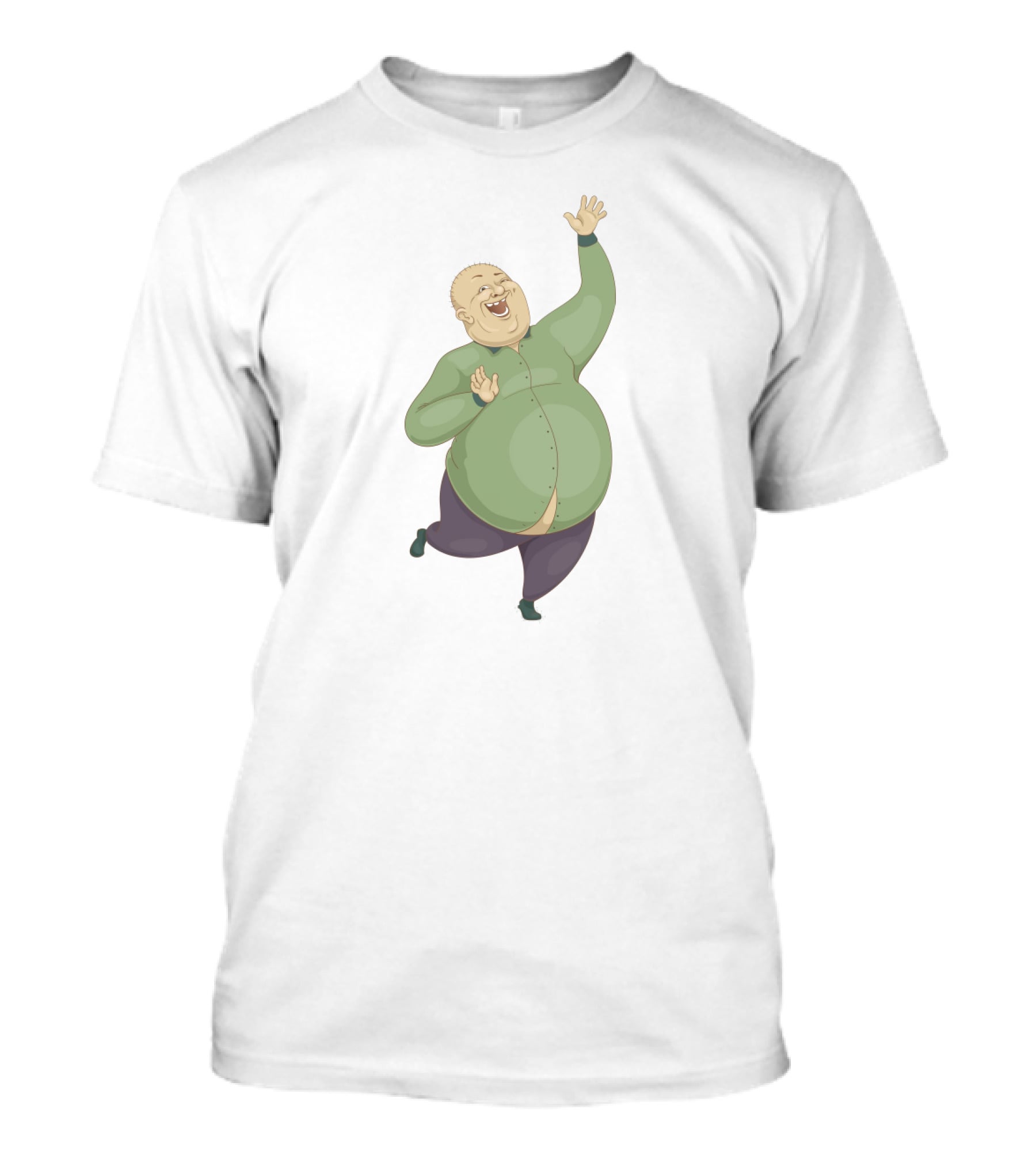 Green Guy Joyful Celebration In Green T-Shirt