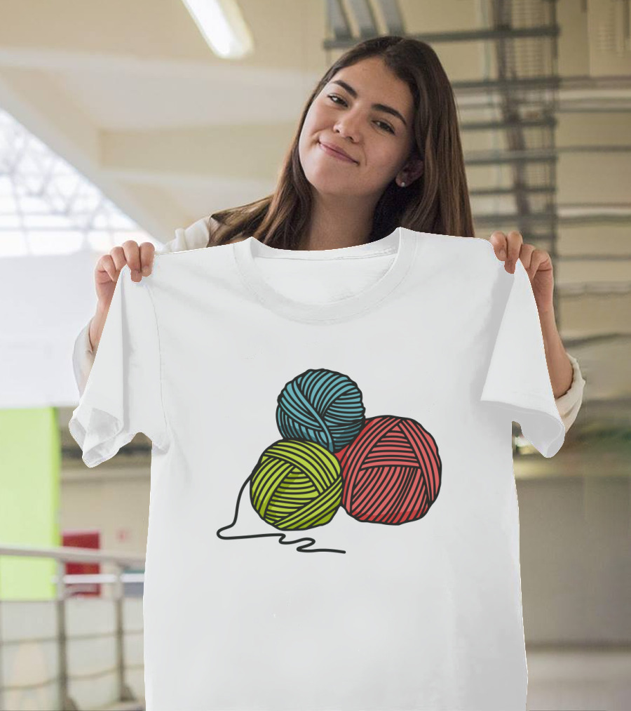 Yarn Balls Blue Green Red T-Shirt