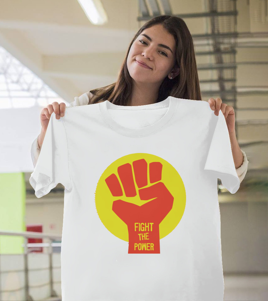 Fight The Power Fist Yellow Circle T-Shirt