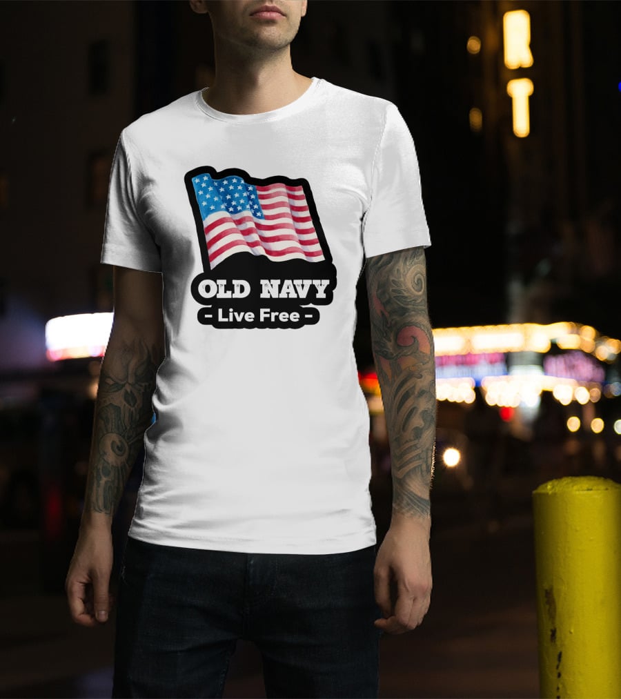 Old Navy Live Free American Flag T-Shirt