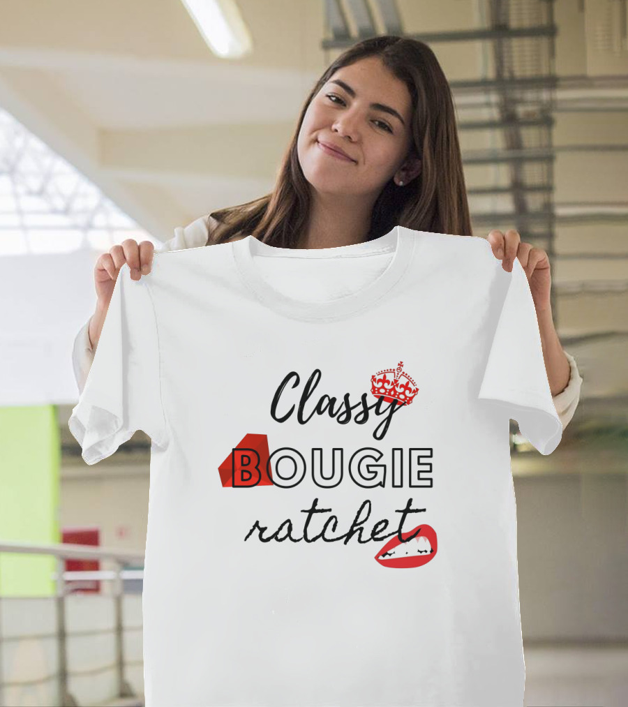 Classy Bougie Ratchet Crown Lips Red Diamond T-Shirt