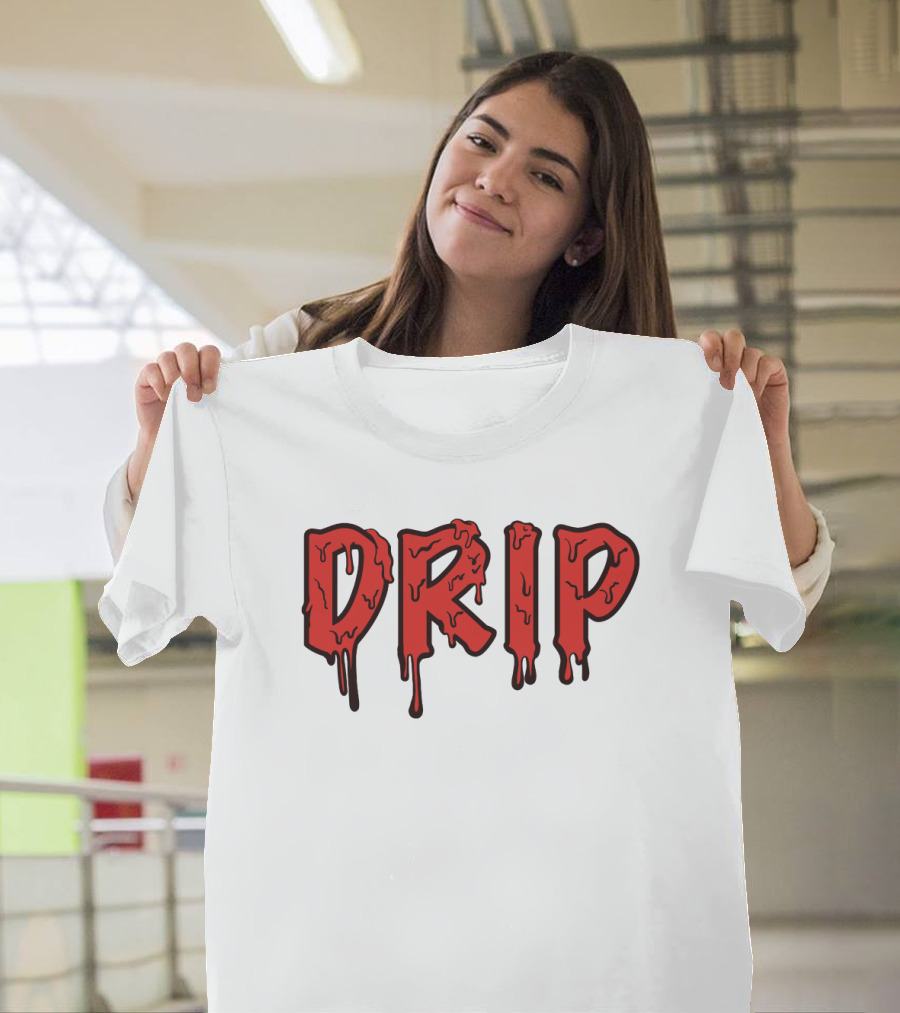 Drip Melting Text Fashion Trend T-Shirt