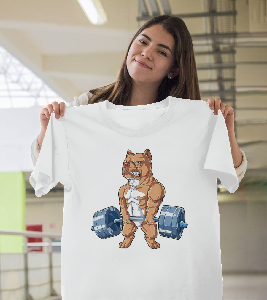 Deadlift Bulldog Barbell Power T-Shirt