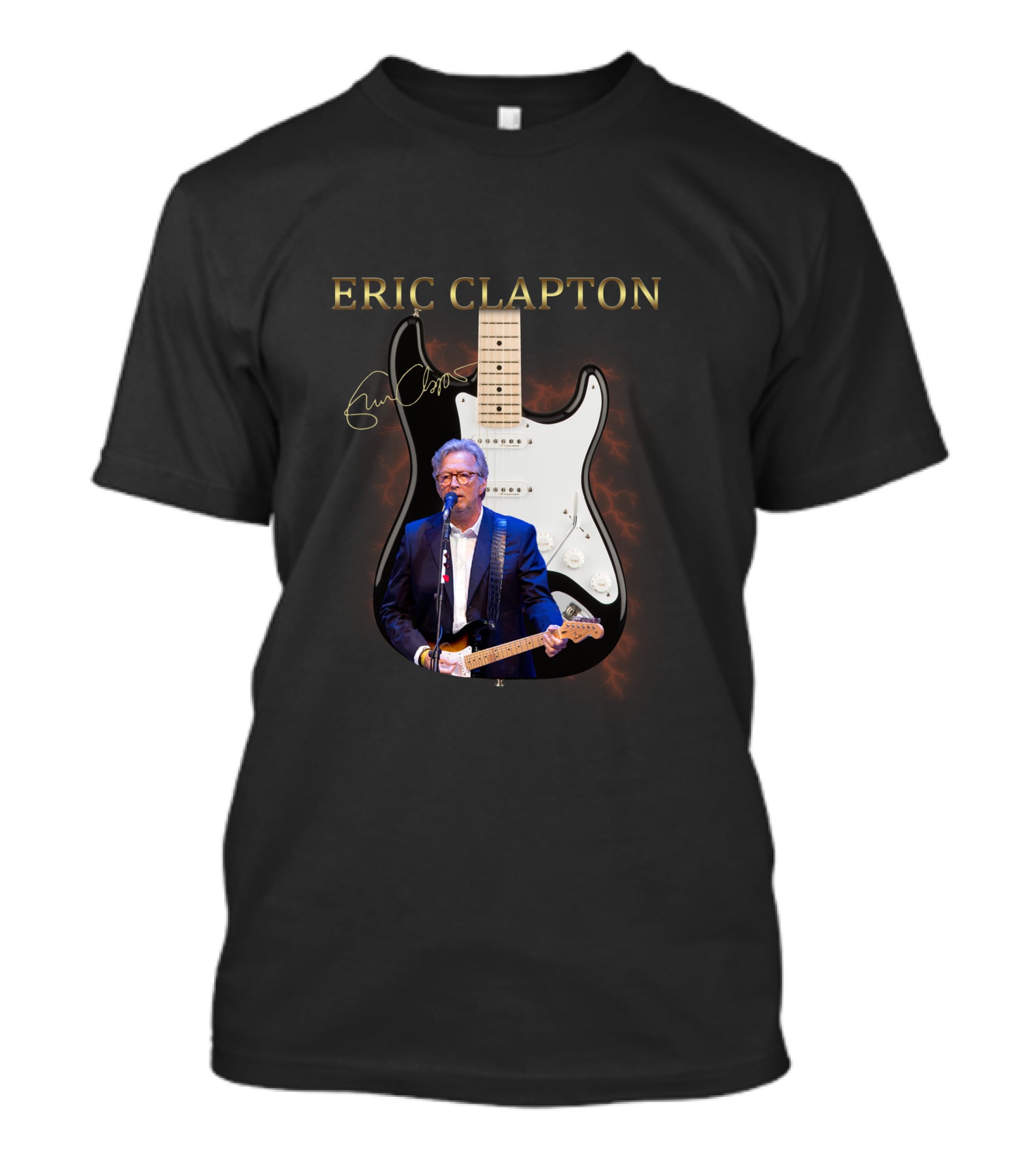 Eric Clapton Signature Guitar With Live Performance Image T-Shirt