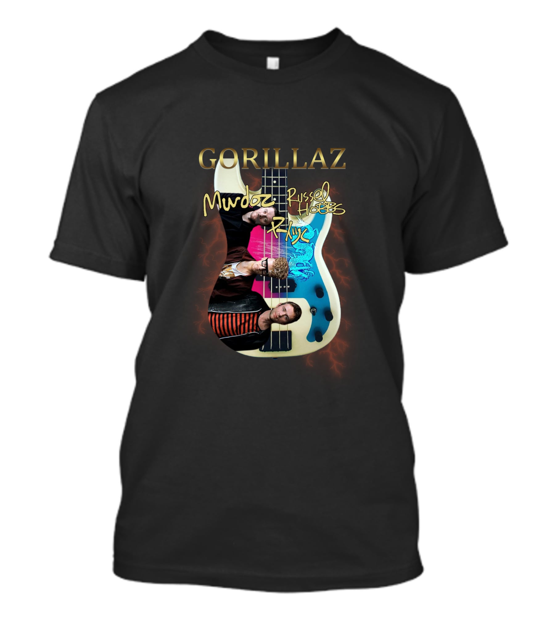 GORILLAZ Murdoc Russel Hobbs Rhys Guitar T-Shirt
