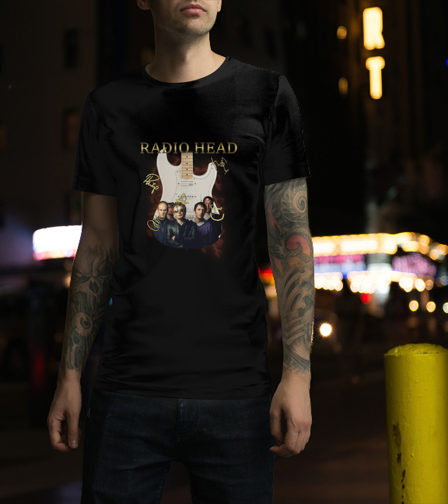Radio Head Guitar With Band Members T-Shirt