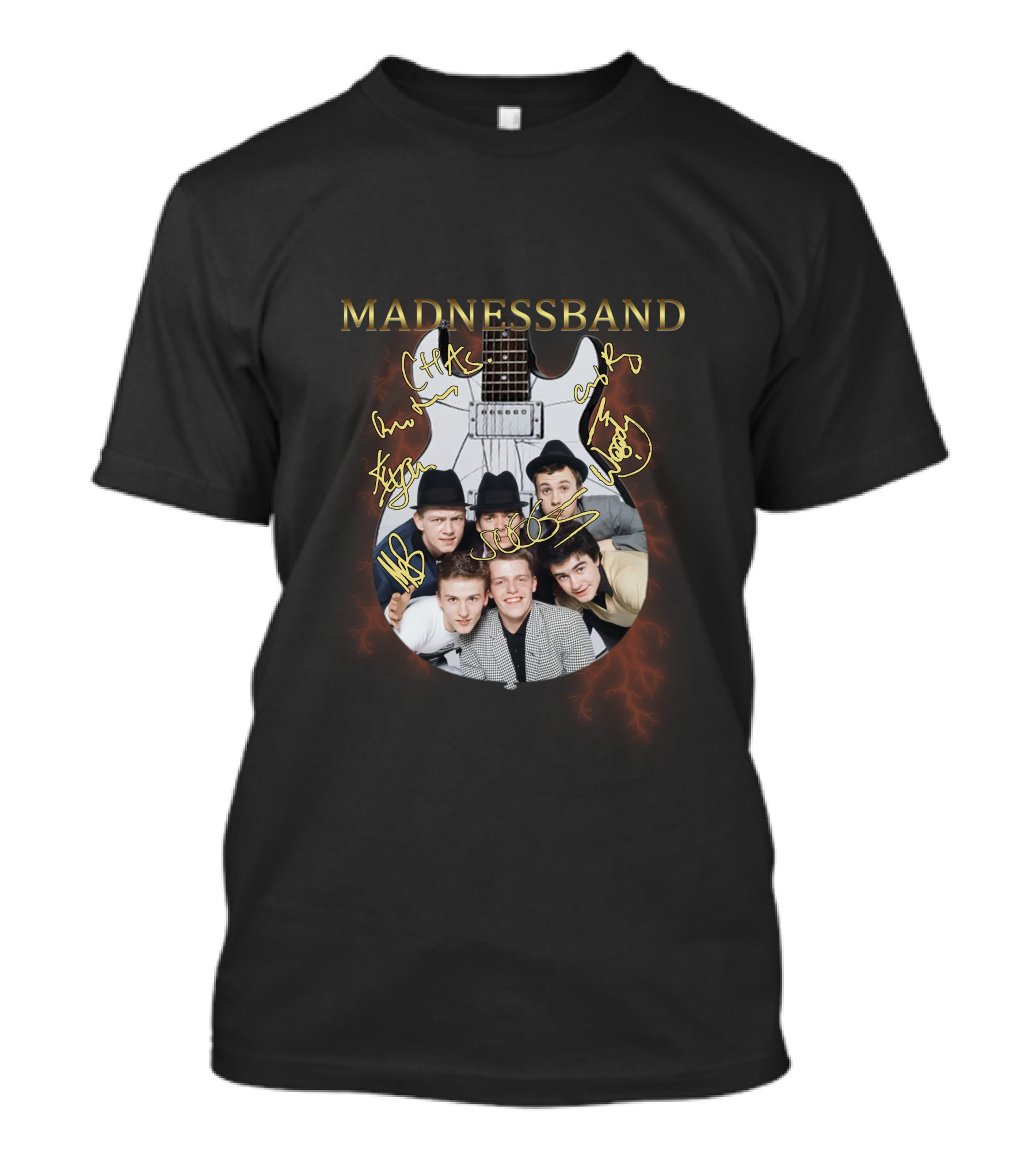 MADNESSBAND Guitar Signature Collage With Band Members T-Shirt