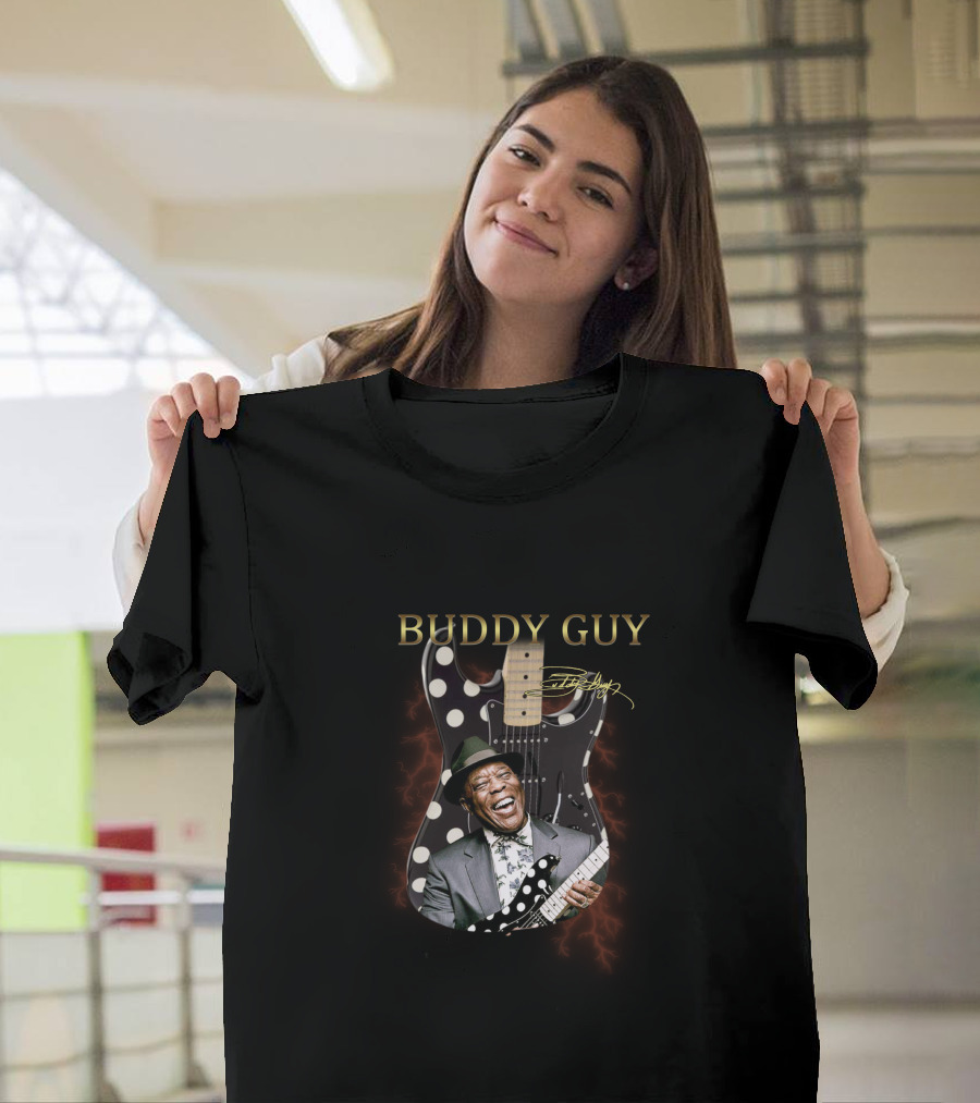 BUDDY GUY Polka Dot Guitar and Signature Image T-Shirt