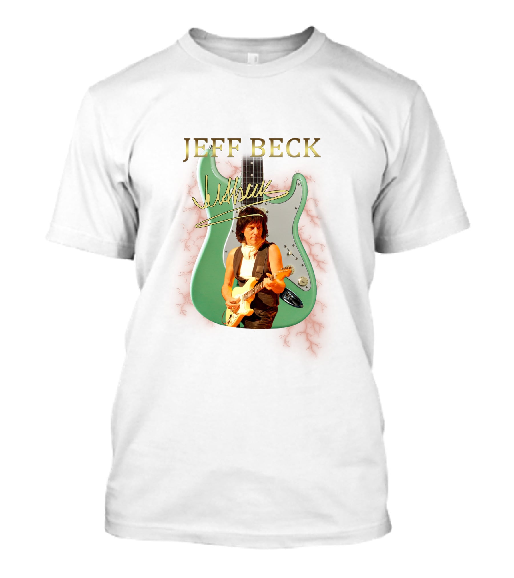 JEFF BECK Signature Electric Guitar With Performer Image T-Shirt