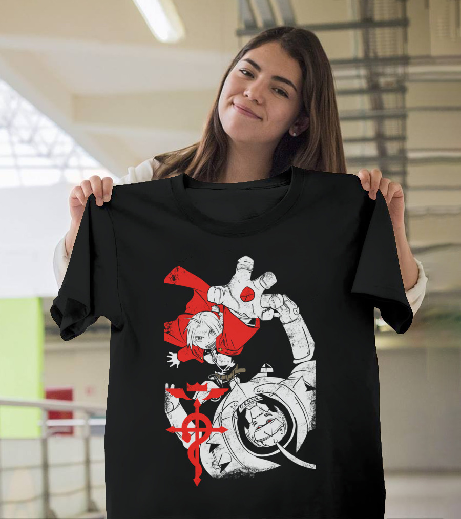Fullmetal Alchemist Brotherhood Red Symbol Alphonse and Edward Elric T-Shirt