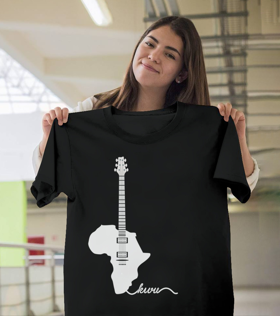 AfroFunk Guitar Africa Map Kuvu T-Shirt