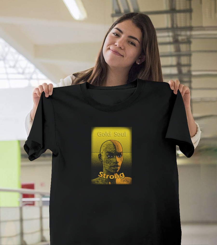 Gold Soul Strong Stone Texture Portrait Artwork by RichApp T-Shirt