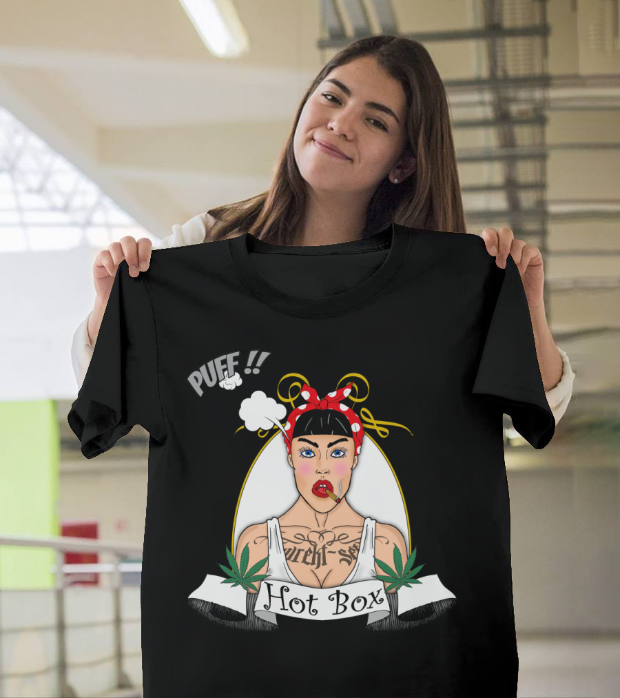 Puff Hot Box Wrekt Set Smoking Tattoo Cannabis T-Shirt
