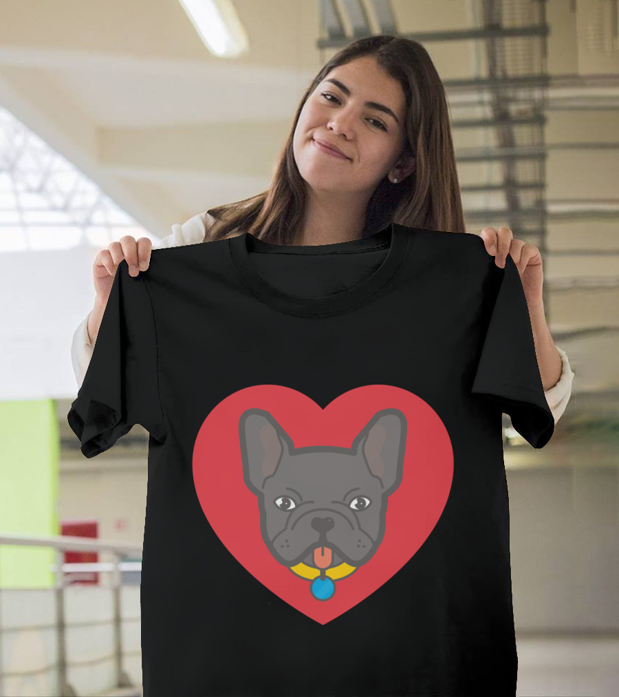 French Bulldog Heart Love Your Frenchie T-Shirt