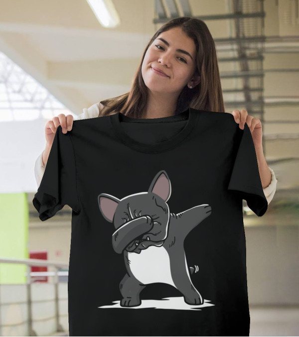 Playful Dabbing French Bulldog Illustration Funny T-Shirt