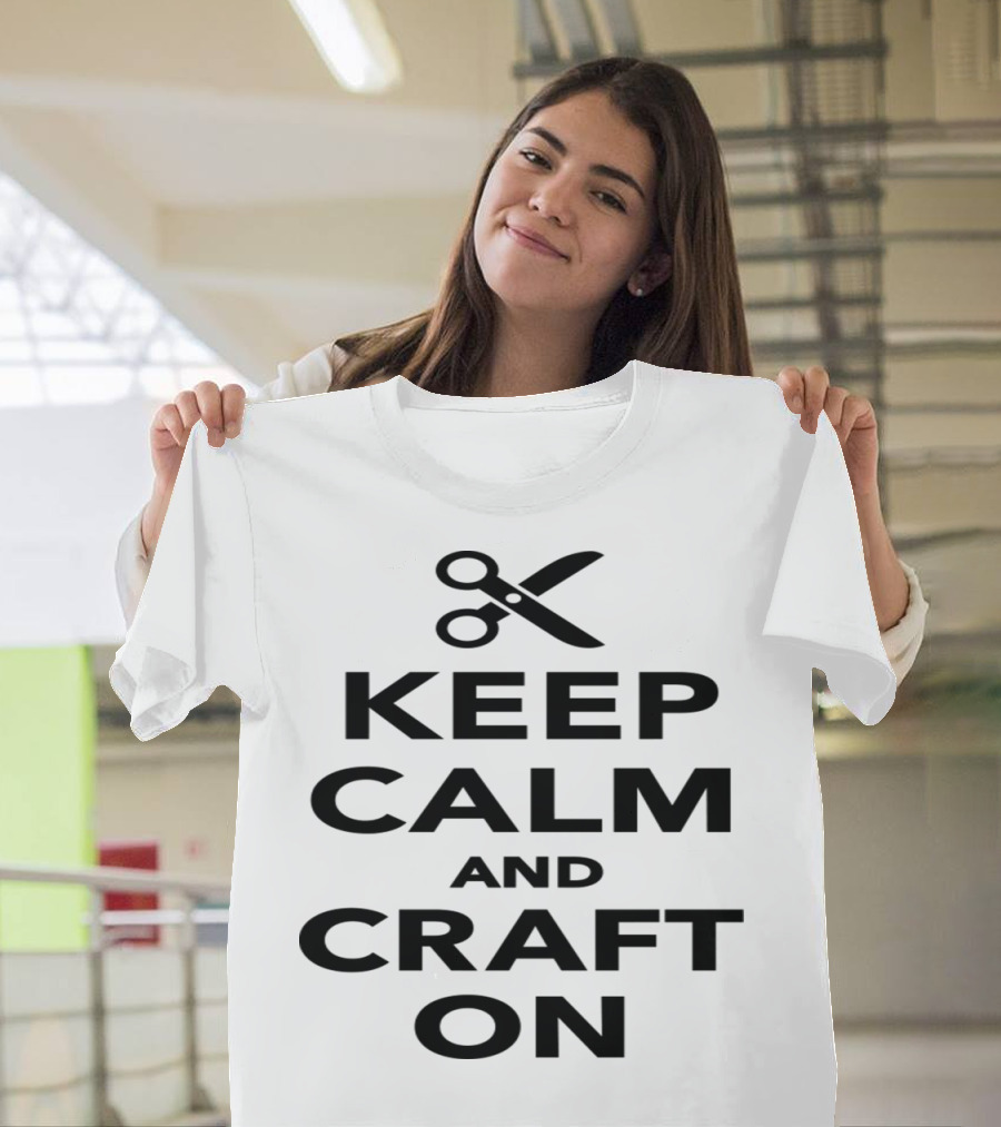 Keep Calm and Craft On with Scissors T-Shirt