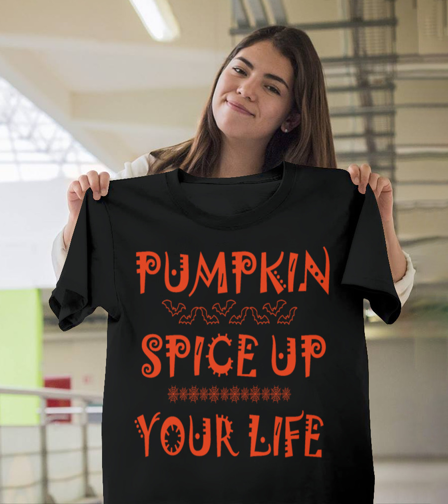Pumpkin Spice Up Your Life with Bats and Stars T-Shirt