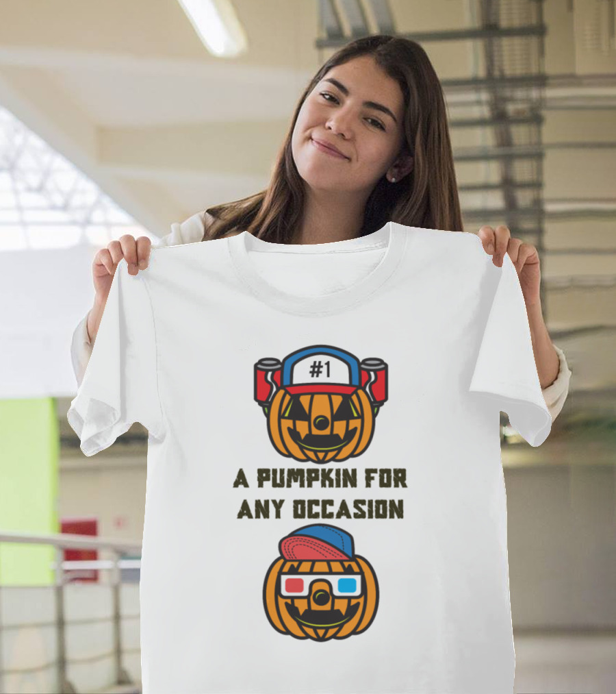 1 Pumpkin for Any Occasion Carved Halloween Pumpkin Lovers with 3D Glasses T-Shirt