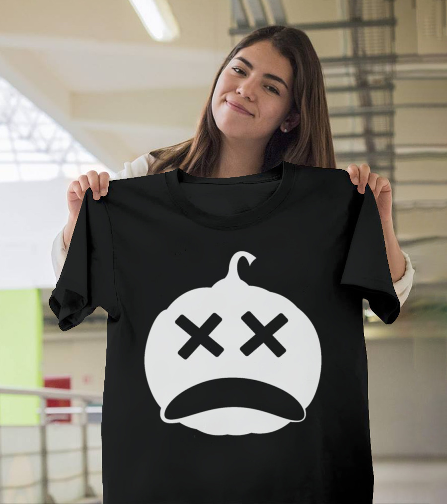 Pumpkin Pumpkin Emoji Face with X Eyes and Sad Mouth T-Shirt