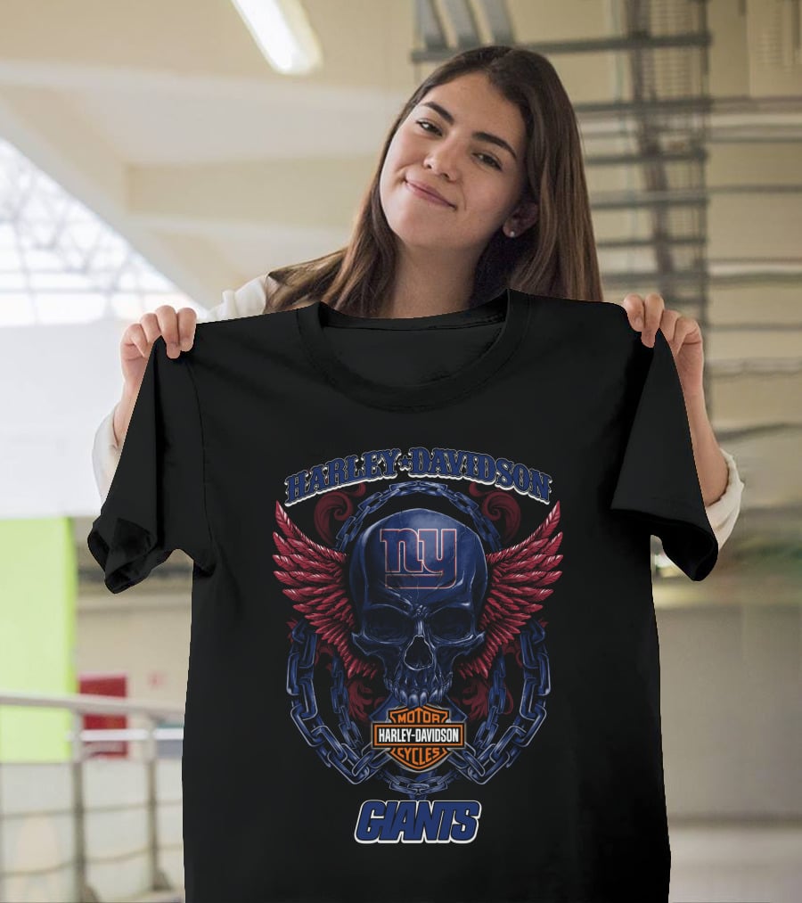 Harley Davidson Motor Cycles New York Giants T-Shirt