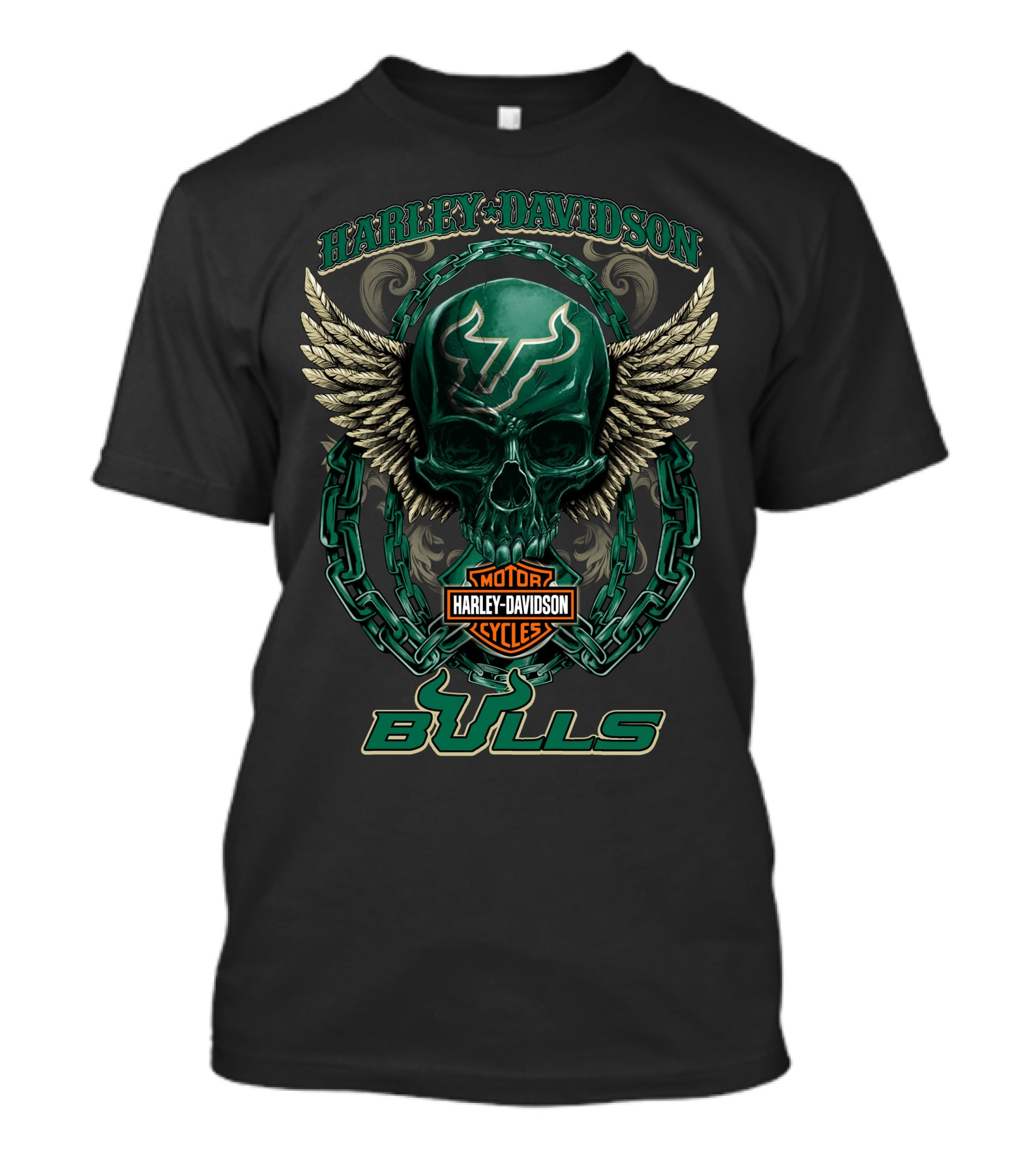 Harley Davidson South Florida Bulls Skull Winged T-Shirt