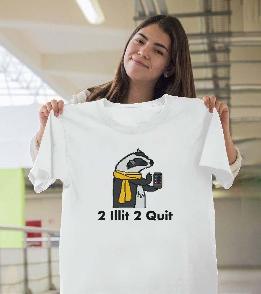 2 Illit 2 Quit Meerkat with Yellow Scarf and Smartphone T-Shirt