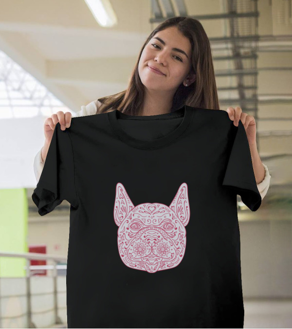 French Bulldog Head Front Mandala T-Shirt