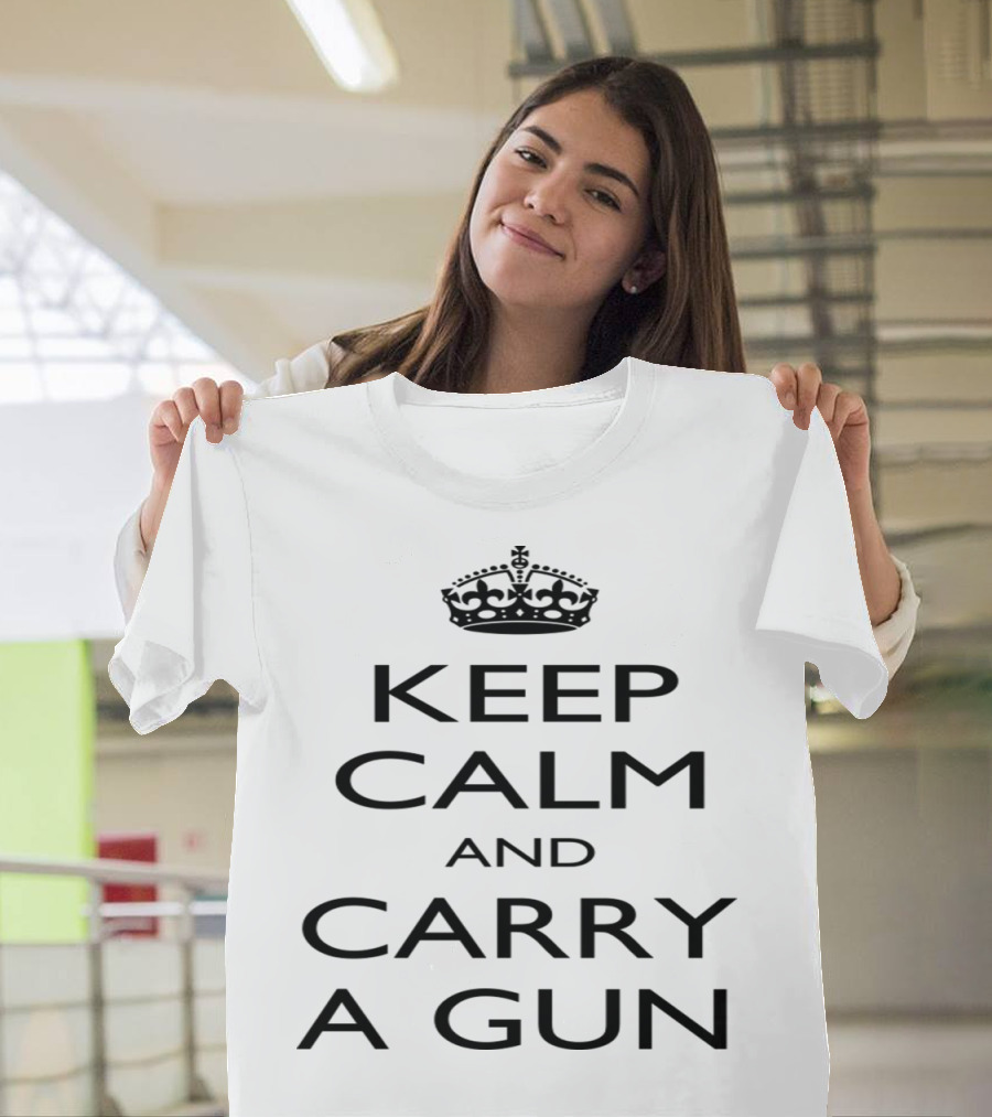 Keep Calm and Carry a Gun Crown T-Shirt