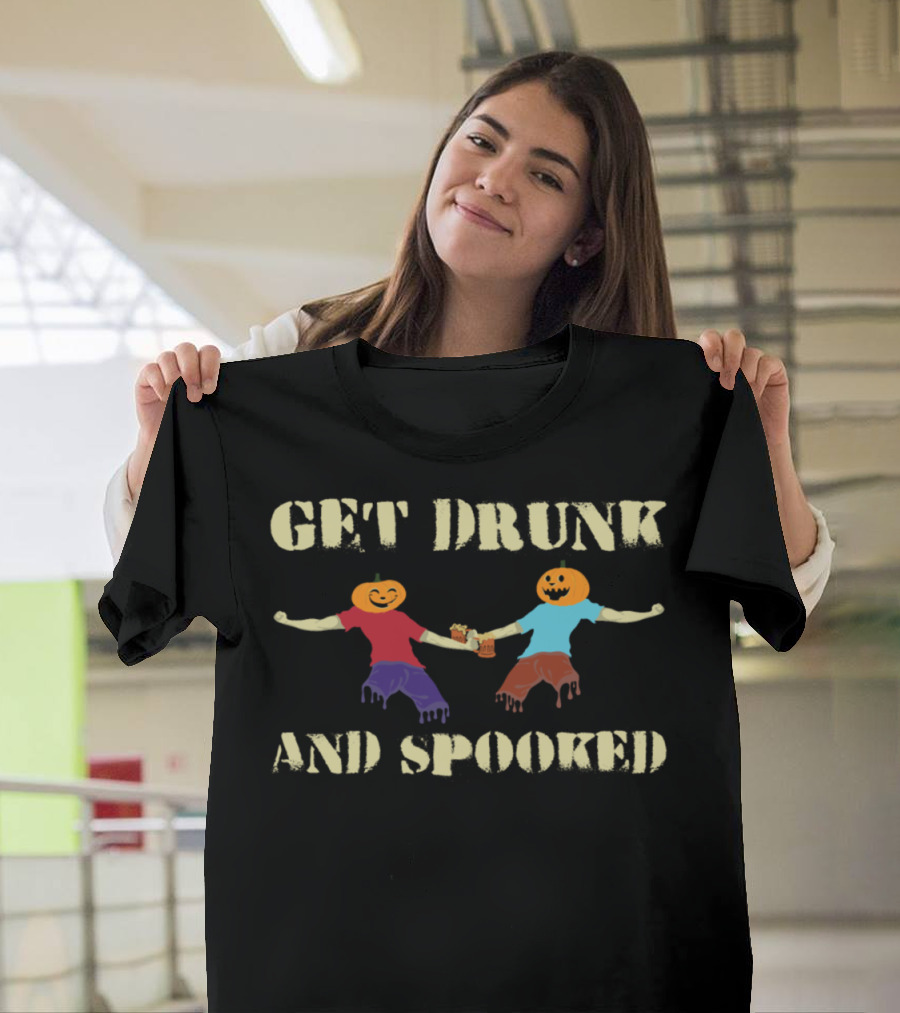 Get Drunk and Spooked Pumpkin Halloween Party Beer T-Shirt