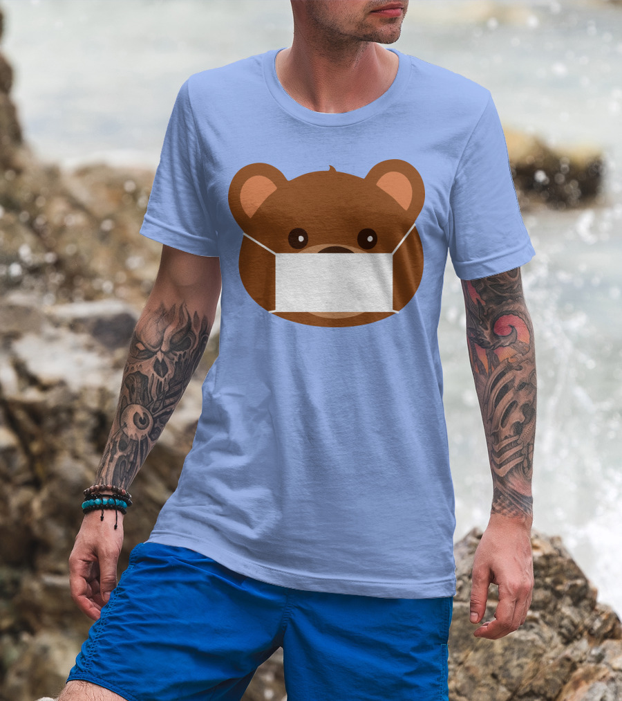 My Bear Cute Masked Teddy Face T-Shirt