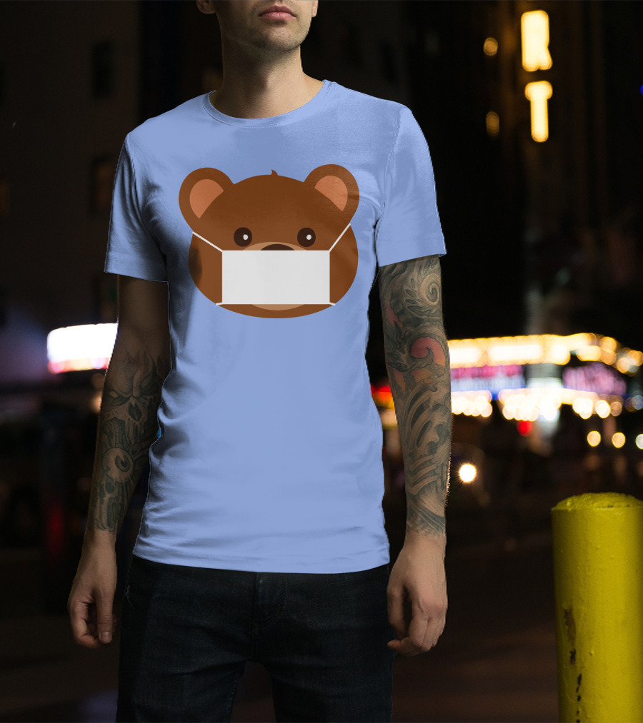 My Bear Cute Masked Teddy Face T-Shirt