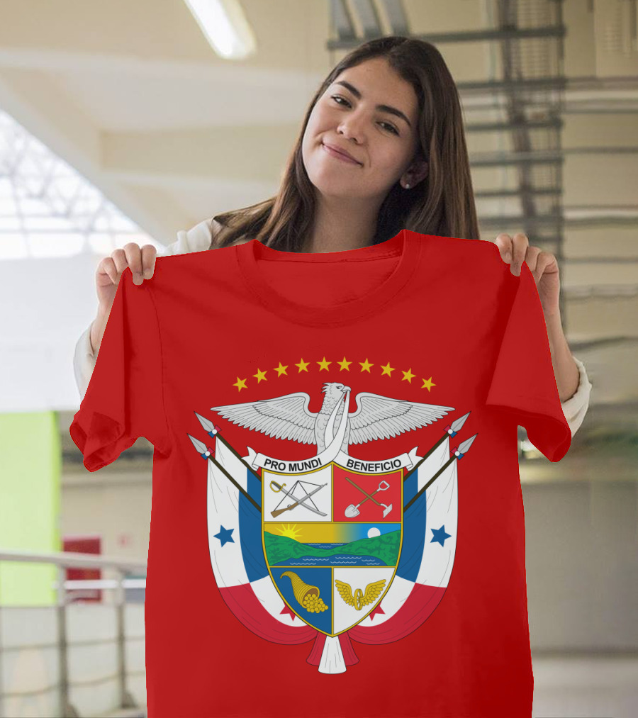 Pro Mundi Beneficio Escudo de Panamá Coat of Arms Flag T-Shirt
