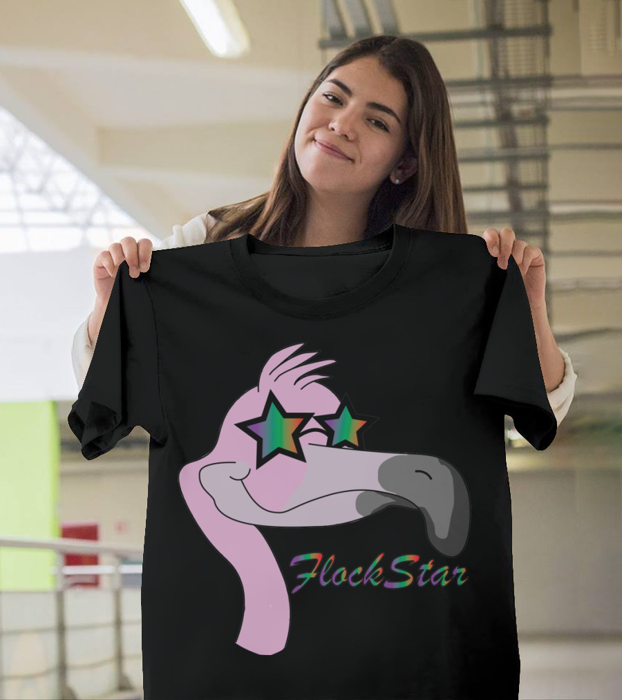 FlockStar Rainbow Flamingo Star Sunglasses T-Shirt